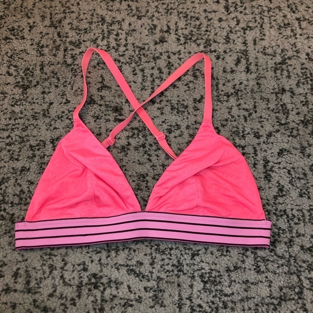 Victoria’s Secret Pink & Purple Striped Seamless Bralette Size Small